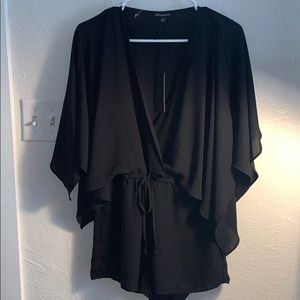 Black chiffon romper